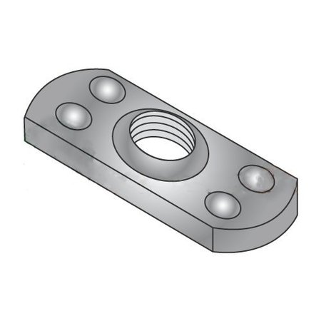 NEWPORT FASTENERS Tab Weld Nut, #10-24, Steel, 0.453 in Wd, 0.64 in Lg, 0.098 in Ht, 1000 PK 654998